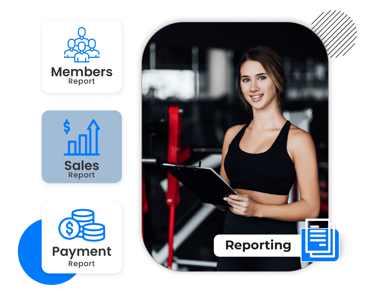 gym and fitness studio reporting software